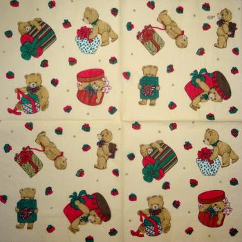 061 Bären Weihnachten - 3-lagig (rot) - Atelier